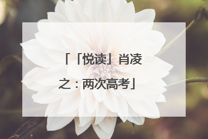 「悦读」肖凌之：两次高考