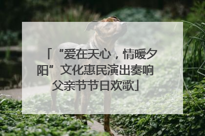 “爱在天心，情暖夕阳”文化惠民演出奏响父亲节节日欢歌