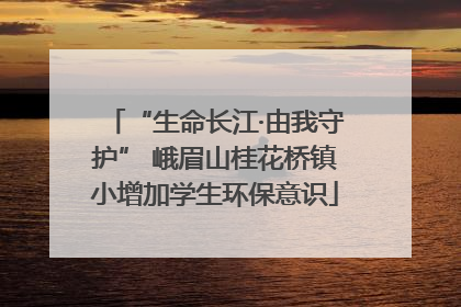 “生命长江·由我守护” 峨眉山桂花桥镇小增加学生环保意识