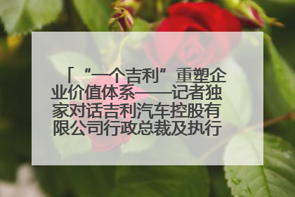 “一个吉利”重塑企业价值体系——记者独家对话吉利汽车控股有限公司行政总裁及执行董事桂生悦
