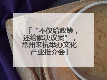 “不仅给政策，还给解决议案”，常州来杭举办文化产业推介会