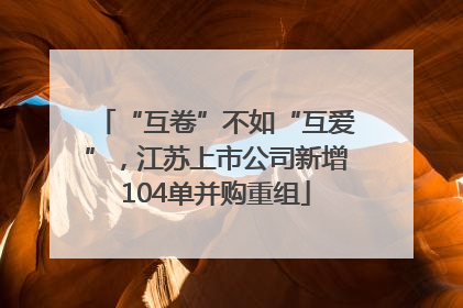 “互卷”不如“互爱”，江苏上市公司新增104单并购重组