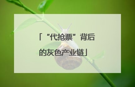 “代抢票”背后的灰色产业链