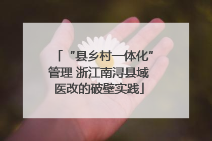 “县乡村一体化”管理 浙江南浔县域医改的破壁实践