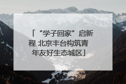 “学子回家”启新程 北京丰台构筑青年友好生态城区