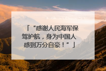 “感谢人民海军保驾护航，身为中国人感到万分自豪！”
