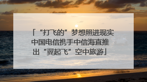 “打飞的”梦想照进现实 中国电信携手中信海直推出“翼起飞”空中旅游