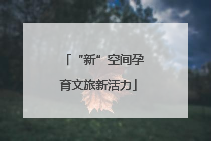 “新”空间孕育文旅新活力