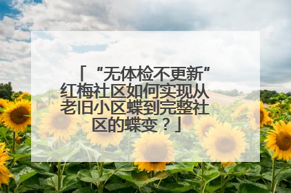 “无体检不更新”红梅社区如何实现从老旧小区蝶到完整社区的蝶变？