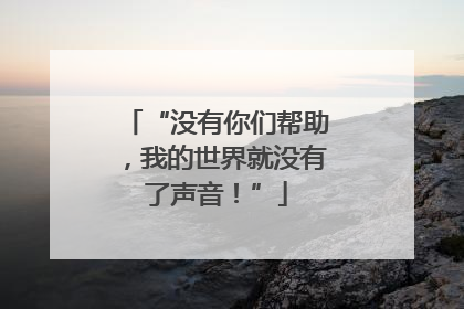 “没有你们帮助，我的世界就没有了声音！”