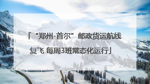 “郑州-首尔”邮政货运航线复飞 每周3班常态化运行
