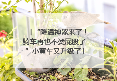 “降温神器来了！骑车再也不烫屁股了”小黄车又升级了