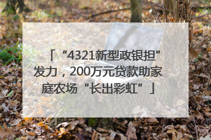 “4321新型政银担”发力，200万元贷款助家庭农场“长出彩虹”