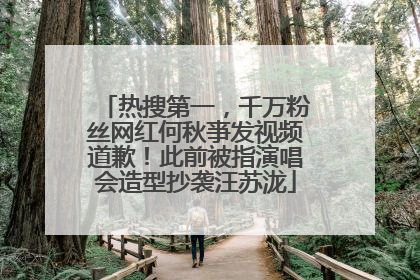 热搜第一，千万粉丝网红何秋亊发视频道歉！此前被指演唱会造型抄袭汪苏泷