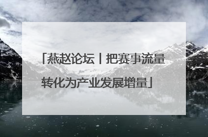 燕赵论坛丨把赛事流量转化为产业发展增量