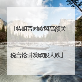 特朗普对欧盟高额关税言论引发欧股大跌
