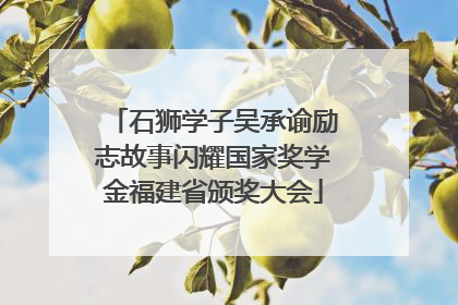 石狮学子吴承谕励志故事闪耀国家奖学金福建省颁奖大会