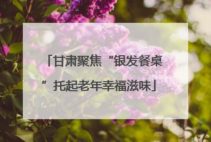 甘肃聚焦“银发餐桌”托起老年幸福滋味