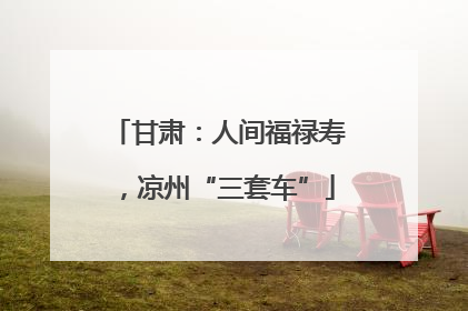 甘肃：人间福禄寿，凉州“三套车”