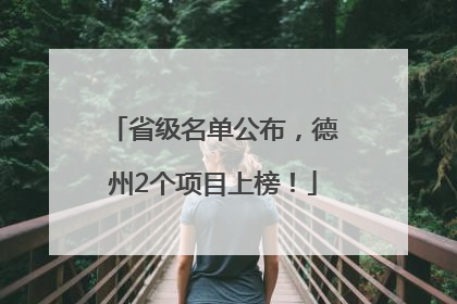 省级名单公布，德州2个项目上榜！