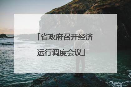 省政府召开经济运行调度会议
