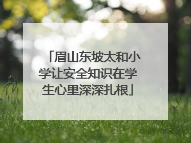 眉山东坡太和小学让安全知识在学生心里深深扎根