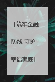 筑牢金融防线 守护幸福家庭