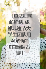 算法织就新锦绣 成都非遗节大学生团队用AI解码20首蜀锦古诗