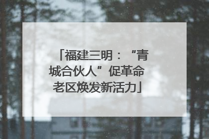 福建三明：“青城合伙人”促革命老区焕发新活力