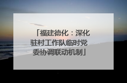 福建德化：深化驻村工作队临时党委协调联动机制
