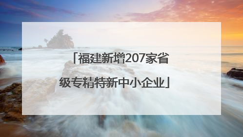 福建新增207家省级专精特新中小企业