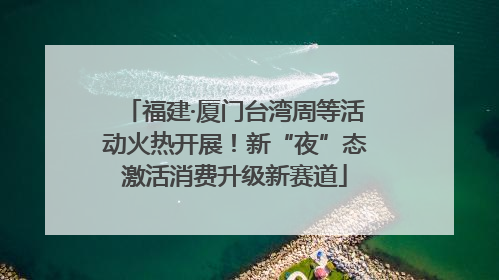 福建·厦门台湾周等活动火热开展！新“夜”态激活消费升级新赛道