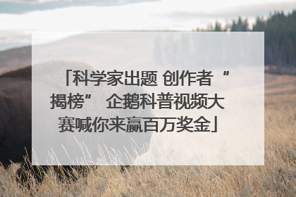 科学家出题 创作者“揭榜” 企鹅科普视频大赛喊你来赢百万奖金