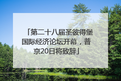 第二十八届圣彼得堡国际经济论坛开幕，普京20日将致辞