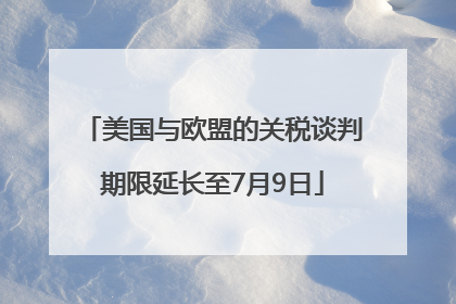 美国与欧盟的关税谈判期限延长至7月9日