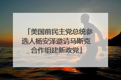 美国前民主党总统参选人杨安泽邀请马斯克合作组建新政党