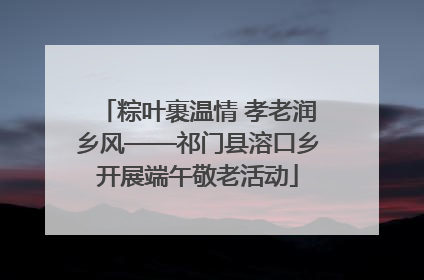 粽叶裹温情 孝老润乡风——祁门县溶口乡开展端午敬老活动