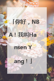 你好，NBA！我叫Hansen Yang！