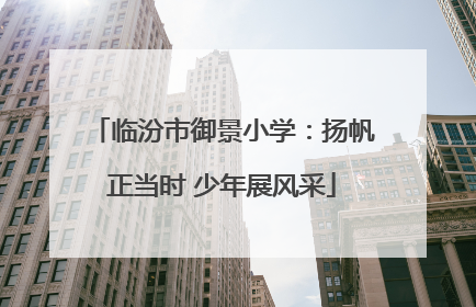 临汾市御景小学：扬帆正当时 少年展风采