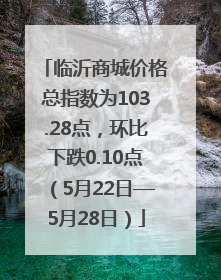 临沂商城价格总指数为103.28点，环比下跌0.10点（5月22日—5月28日）