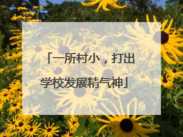 一所村小，打出学校发展精气神