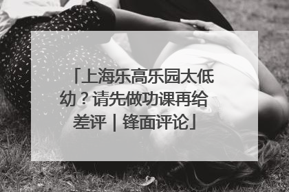 上海乐高乐园太低幼？请先做功课再给差评｜锋面评论