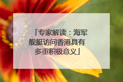 专家解读：海军舰艇访问香港具有多重积极意义