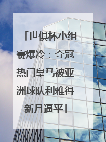 世俱杯小组赛爆冷：夺冠热门皇马被亚洲球队利雅得新月逼平