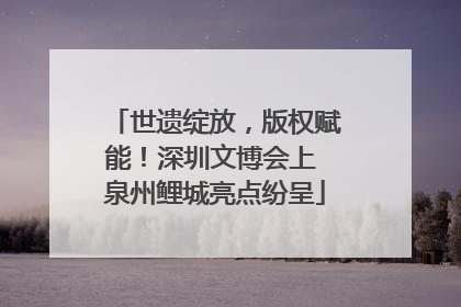 世遗绽放，版权赋能！深圳文博会上 泉州鲤城亮点纷呈
