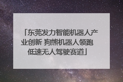 东莞发力智能机器人产业创新 狗熊机器人领跑低速无人驾驶赛道