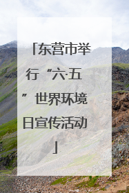 东营市举行“六·五”世界环境日宣传活动