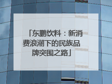 东鹏饮料：新消费浪潮下的民族品牌突围之路