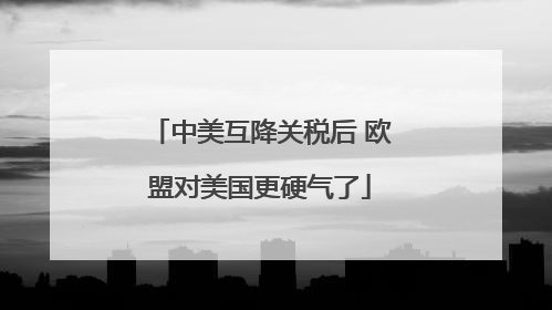 中美互降关税后 欧盟对美国更硬气了