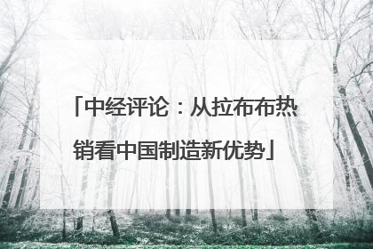 中经评论：从拉布布热销看中国制造新优势